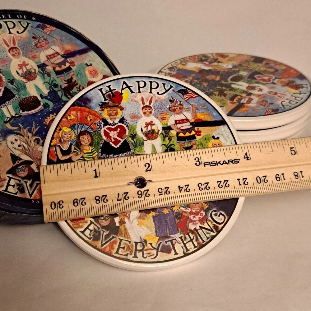 Melissa Mcleod Santa Barbara Ceramic Coasters Happy Everything Full Set of 6